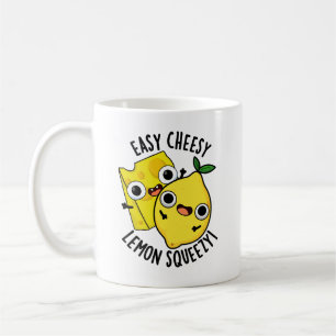Easy Cheesy Lemon Squeezy Funny Food Pun Kaffemugg