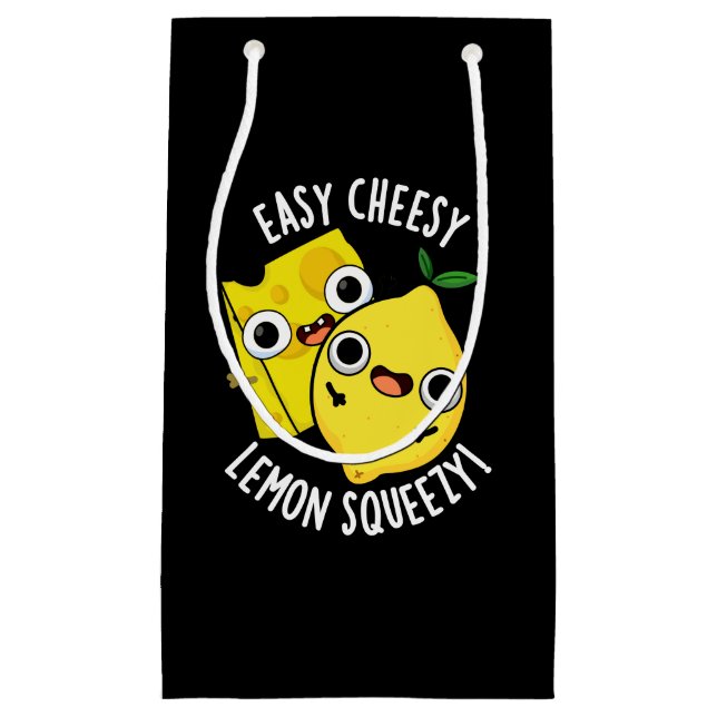 Easy Cheesy Lemon Squeezy Funny Food Pun Mörk BG (Framsidan)
