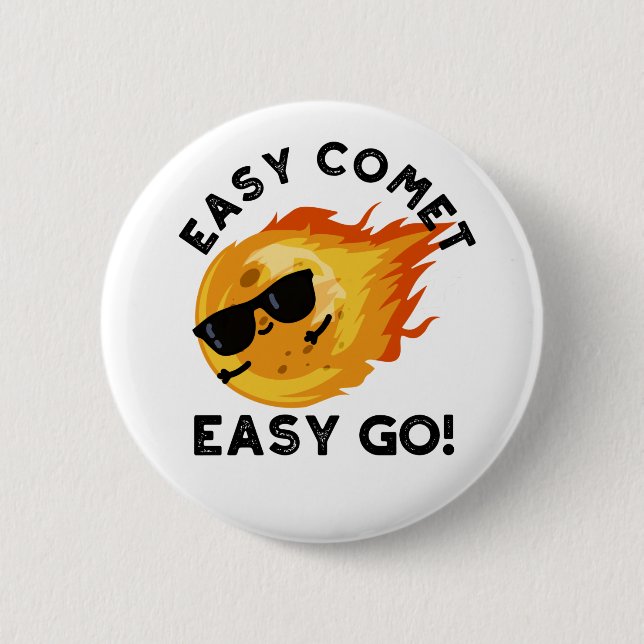Easy Comet Easy Go Funny Astronomy Pun Knapp (Framsida)