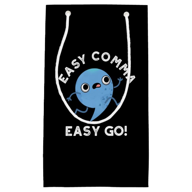 Easy Comma Easy Go Funny interpunktion Pun Mörk BG (Framsidan)