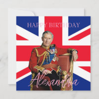 Easy Custom Name Kung Charles III British flagga