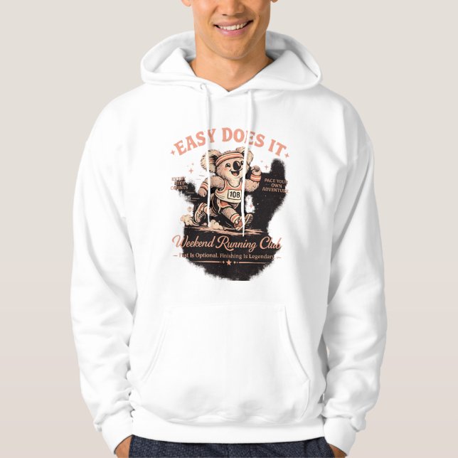 Easy Does It Weekend Running Club Retro Koala T-sh Hoodie (Framsida)