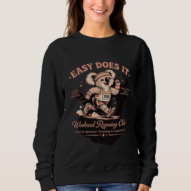 Easy Does It Weekend Running Club Retro Koala T-sh T Shirt (Framsida)