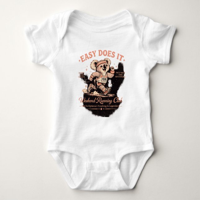 Easy Does It Weekend Running Club Retro Koala T-sh T Shirt (Framsida)