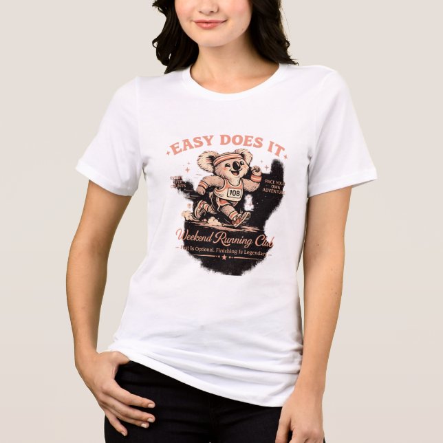 Easy Does It Weekend Running Club Retro Koala T-sh T Shirt (Framsida)