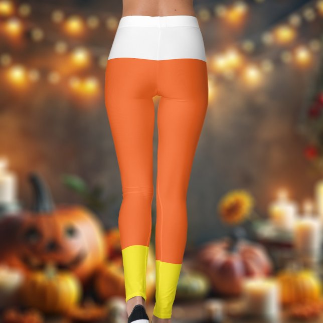 Easy Halloween Costume Candy corn Leggings (Fun leggings to wear when you want to be a candy corn)