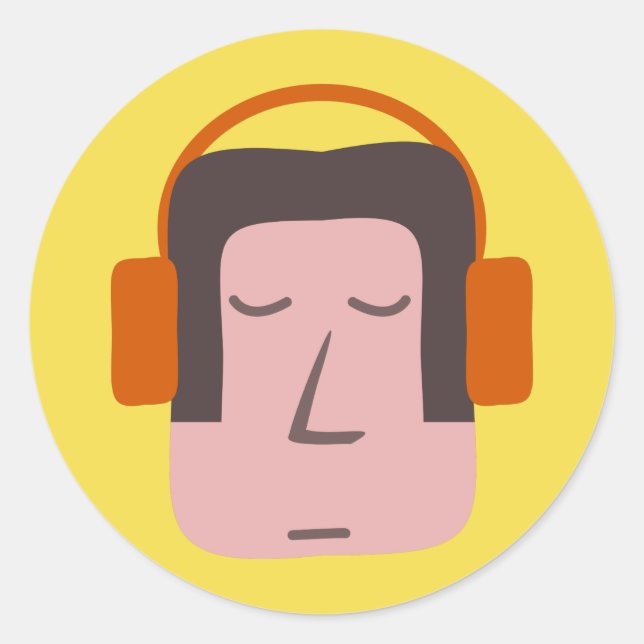 Easy Listener Runt Klistermärke (Framsida)