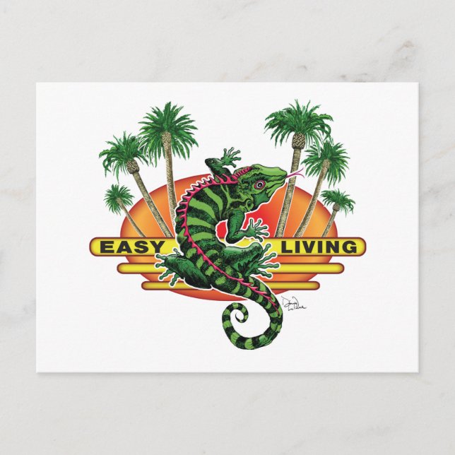 Easy Living Lizard på Beach Vykort (Framsida)