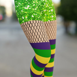 Easy Mardi Gras Costume Fishnet Glitter Leggings
