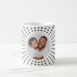 Easy Modern & Trendy One Photo & Gray Hearts Kaffemugg