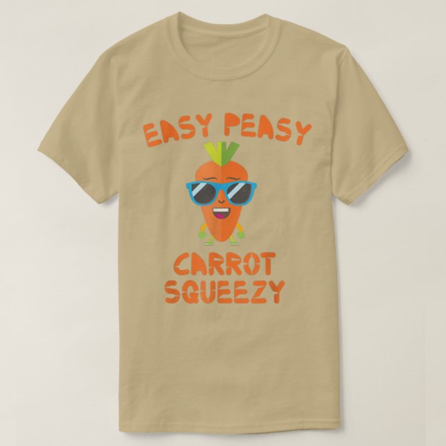 Easy Peasy Carrot Squeezy Drink Carrot Juice Vegan T Shirt (Design framsida)