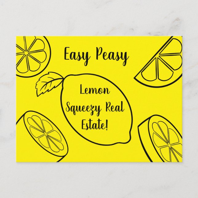 Easy Peasy Lemon Squeezy Fastighetsförmedling  Vykort (Framsida)