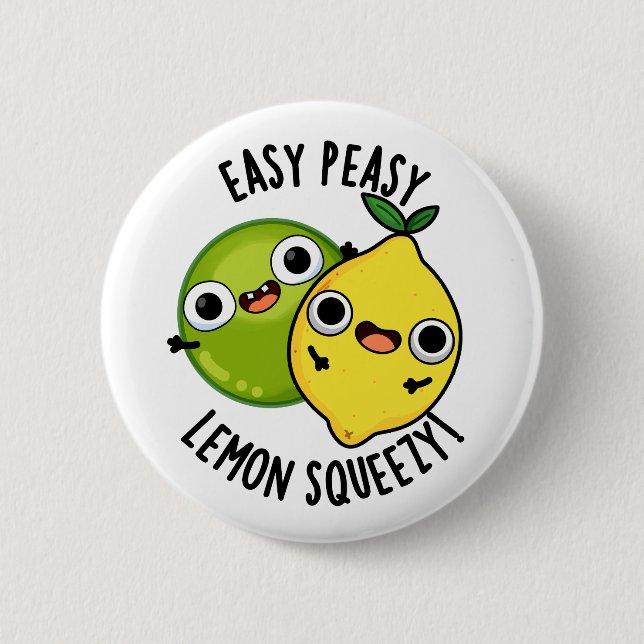 Easy Peasy Lemon Squeezy Funny Fruit Pun Knapp (Framsida)