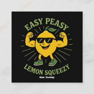 Easy Peasy Lemon Squeezy Gift - Lustigt Hej Sommar Fyrkantigt Visitkort