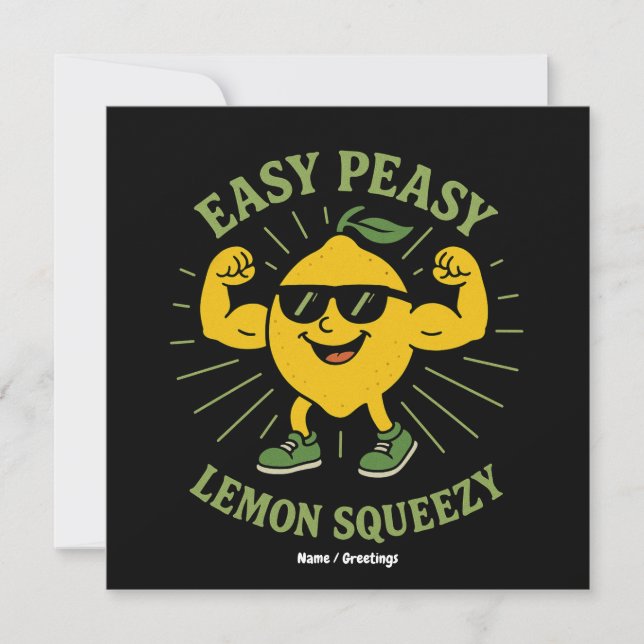 Easy Peasy Lemon Squeezy Gift - Lustigt Hej Sommar Inbjudningar (Framsida)