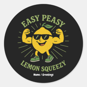 Easy Peasy Lemon Squeezy Gift - Lustigt Hej Sommar Runt Klistermärke