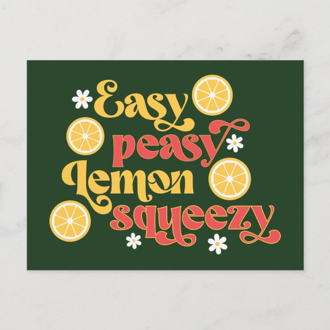 Easy Peasy Lemon Squeezy Vykort (Framsida)
