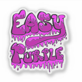 Easy Purple Drip Logo Sticker Klistermärken