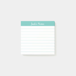 Easy Read Classic Aqua Lined Personalized Post-it Block