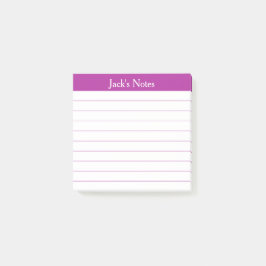 Easy Read Classic Dark Pink Lined Personalized Post-it Block