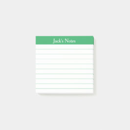 Easy Read Classic Green Lined Personalized Post-it Block