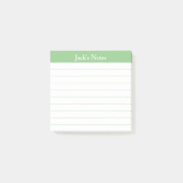 Easy Read Classic Sage Green Lined Personalized Post-it Block