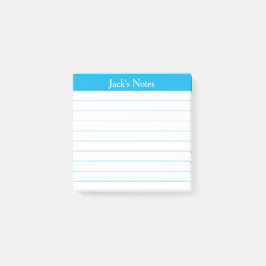 Easy Read Classic Sky Blue Lined Personalized Post-it Block
