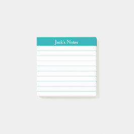Easy Read Classic Teal Lined Personalized Post-it Block