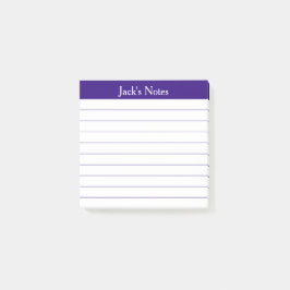 Easy Read Purple Lined Personalized Post-it Block