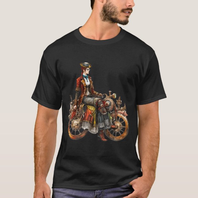 Easy Rider Woman Classic Motorcycle T Shirt (Framsida)