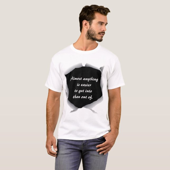 Easy Slogan Quote Murphy's law T Shirt (Hel framsida)