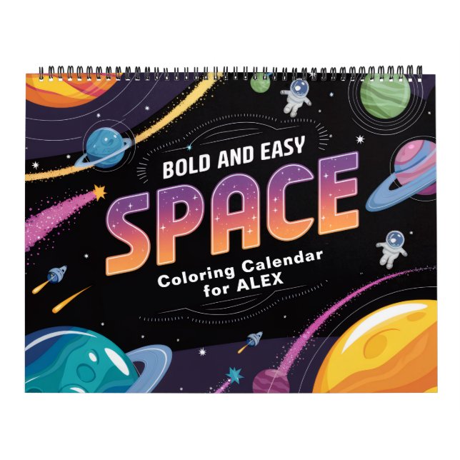 Easy Space Coloring Calendar Kalender (Omslag)