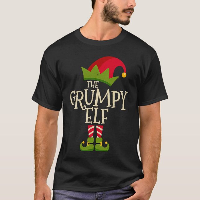 Easy The Grumpy Elf Xmas Costume Family Group  Chr T Shirt (Framsida)