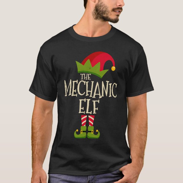 Easy The Mechanic Elf Costume Family Group  Christ T Shirt (Framsida)