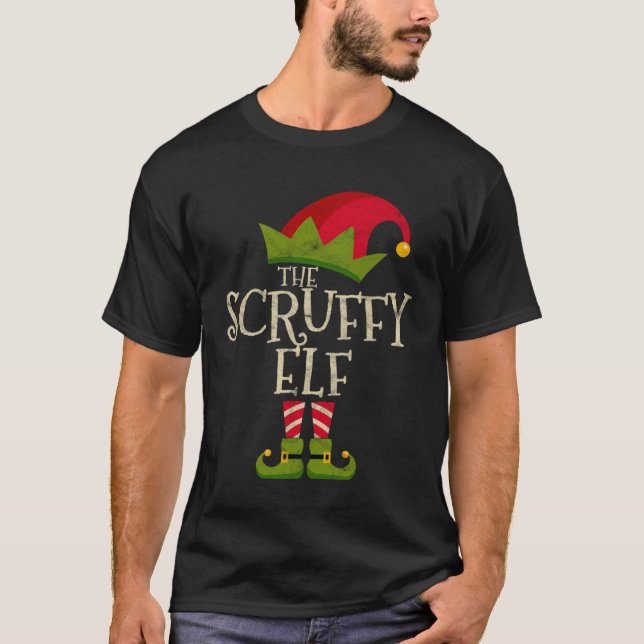 Easy The Scruffy Elf Costume Family Group Christma T Shirt (Framsida)
