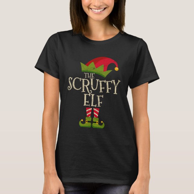 Easy The Scruffy Elf Costume Family Group Christma T Shirt (Framsida)