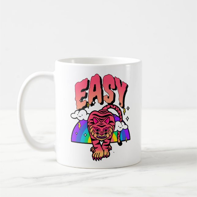 EASY Tiger Classic Mugg – Retro Regnbåge Vild Roj (Vänster)