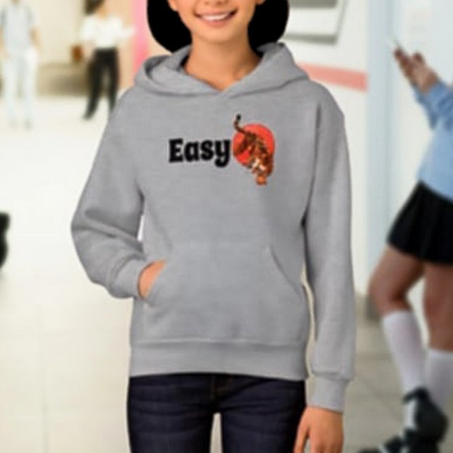 "Easy Tiger" Rollig Barnhoodie – Djärv Typografi T Shirt (Skapare uppladdad)