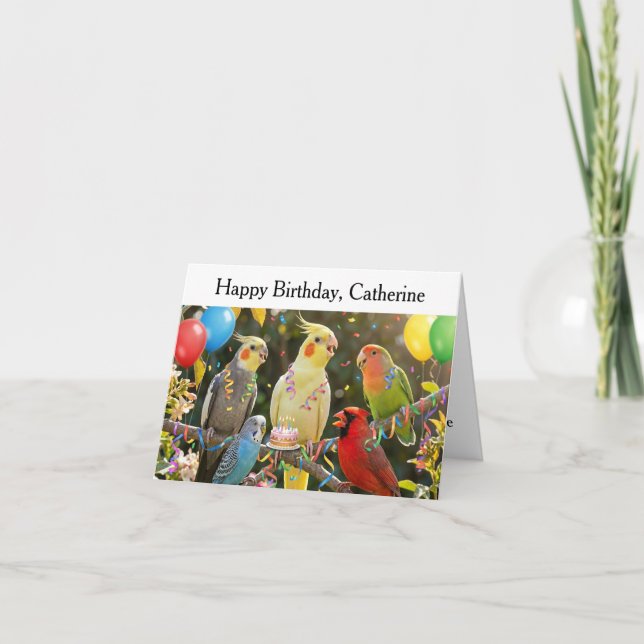 Easy to Customize Unique Bird Lover Birthday Kort (Framsida)