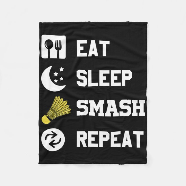 Eat1 badminton-spel fleecefilt (Framsidan)
