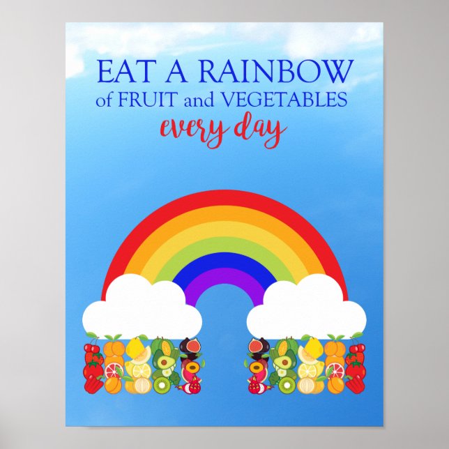 Eat a Rainbow Healthy Eating Educroom Poster (Framsidan)