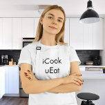 Eat Apron - Förkläde<br><div class="desc">Svarta och vita BBBQ Funny Party Apron. "iCook Eat" Underbar för Nerdy Chef Barbecue/Barbeque. iCook UEat for in the köket eller på Bq, för alla dina foodie-vänner, svarta och vita, lustiga köksmästarkock, Bq barbeque barbecue, lustig techie nerd, baking och grill master, håll dig utanför pappa köket, håll dig ur pappa...</div>
