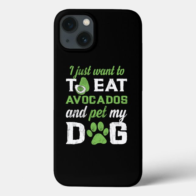Eat Avocados Pet My Hund Funny Vegan Hund älskare  (Baksida)