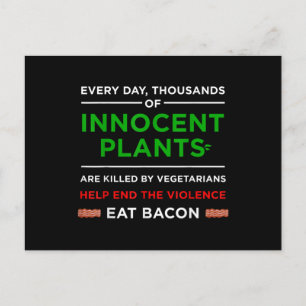 Eat Bacon Innocent Plants Vykort