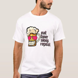 eat beer sleep repeat biere alcool humour apero mo t shirt