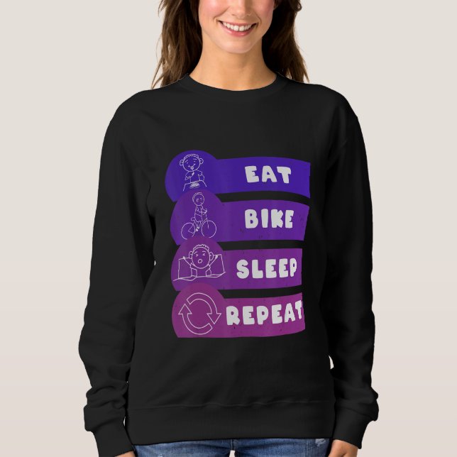 Eat Bike Sleep Repeat T Shirt (Framsida)