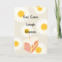 Eat Cake Flower Birday Card