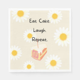 Eat Cake Flower Birday Card Pappersservett