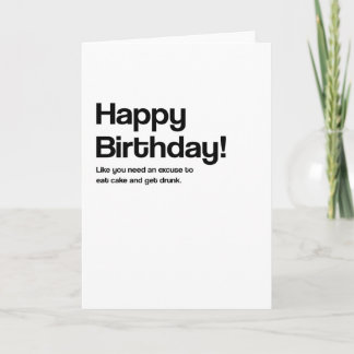 Eat Cake Funny Birthday Card Kort
