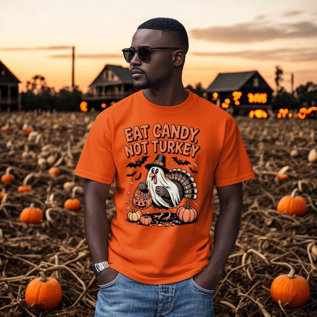 Eat Candy Not Turkey Funny Halloween Thanksgiving T Shirt (Skapare uppladdad)